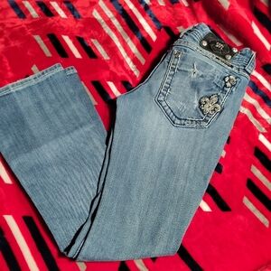 Miss Me Light Blue Boot Cut Jeans with Embellishments